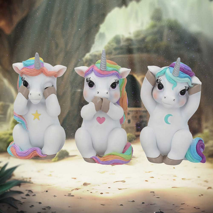 Three Wise Cutiecorns Ornament Cute Unicorn Figurine Set B3715K8