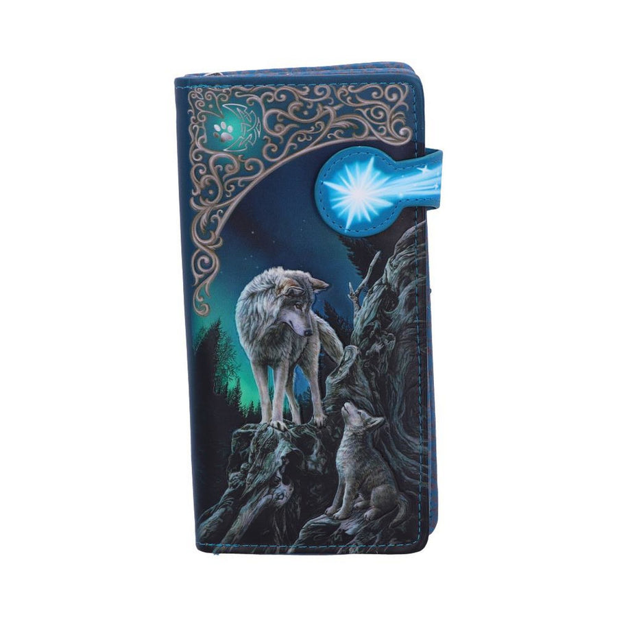 Nemesis Now Lisa Parker Guidance Wolf Pup Embossed Purse Turquoise 18.5cm B3937K8