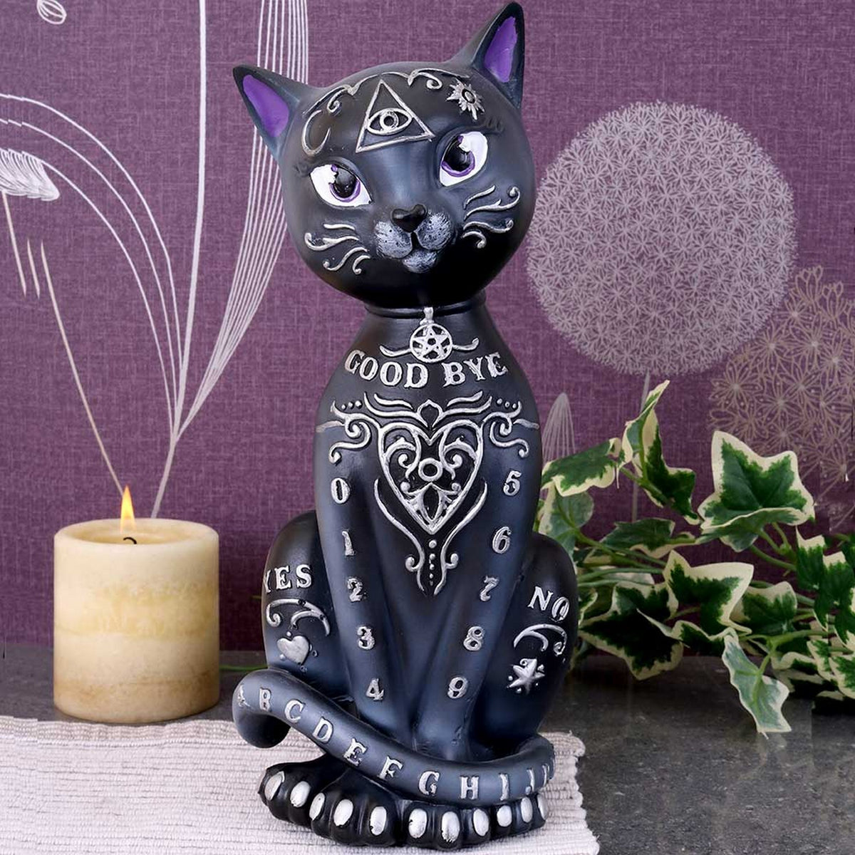 Mystic Kitty Figurine Spirit Board Black Cat Ornament B4026K8