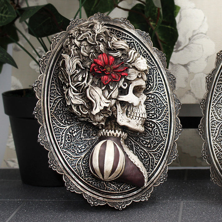 Beautiful Female Skeleton Plaque Day of the Dead Valentine Wall Hanging B4038K8