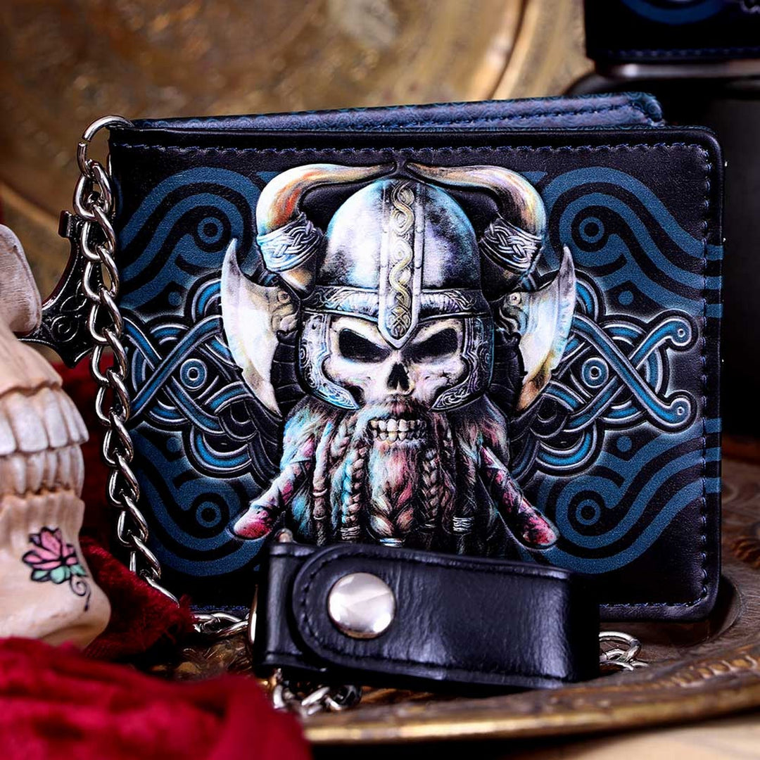 Nemesis Now Danegeld Viking Wallet with Decorative Chain Black 11cm B4104M8