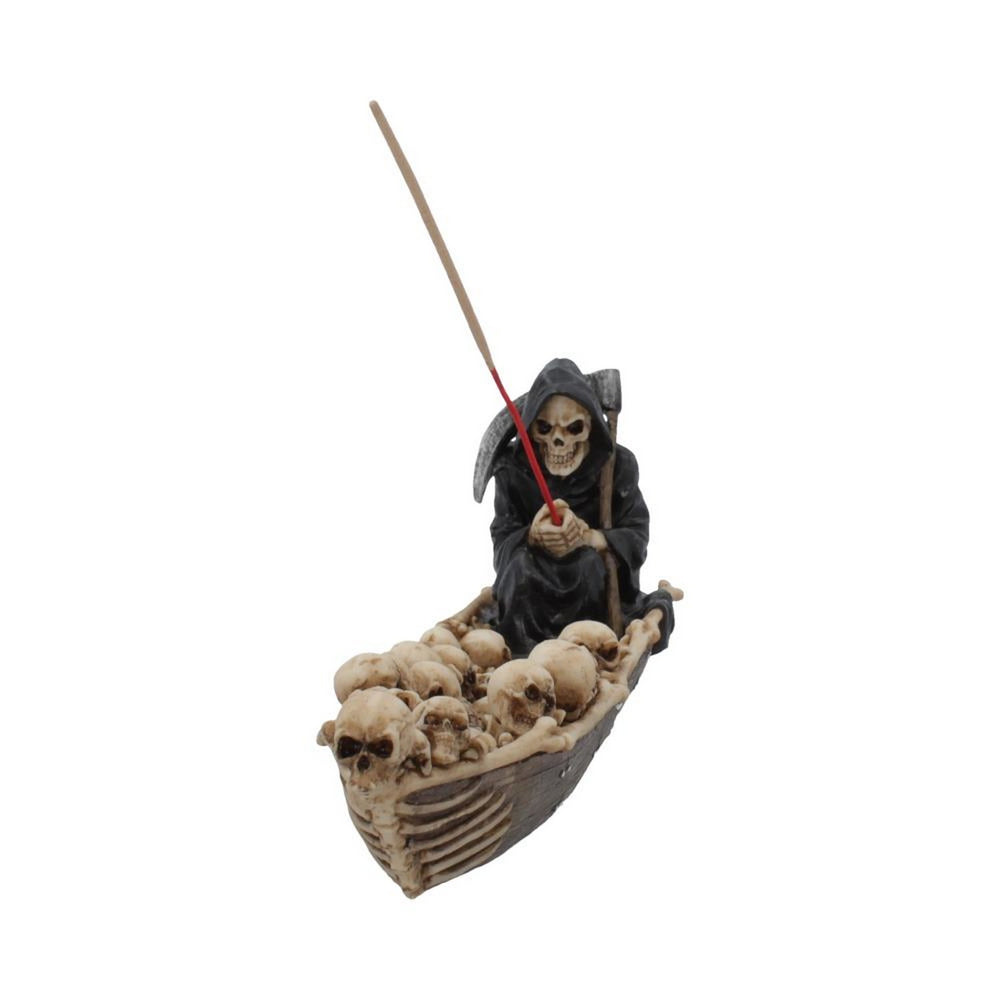 The Ferryman Grim Reaper River Styx Skeleton Incense Holder B4286M8