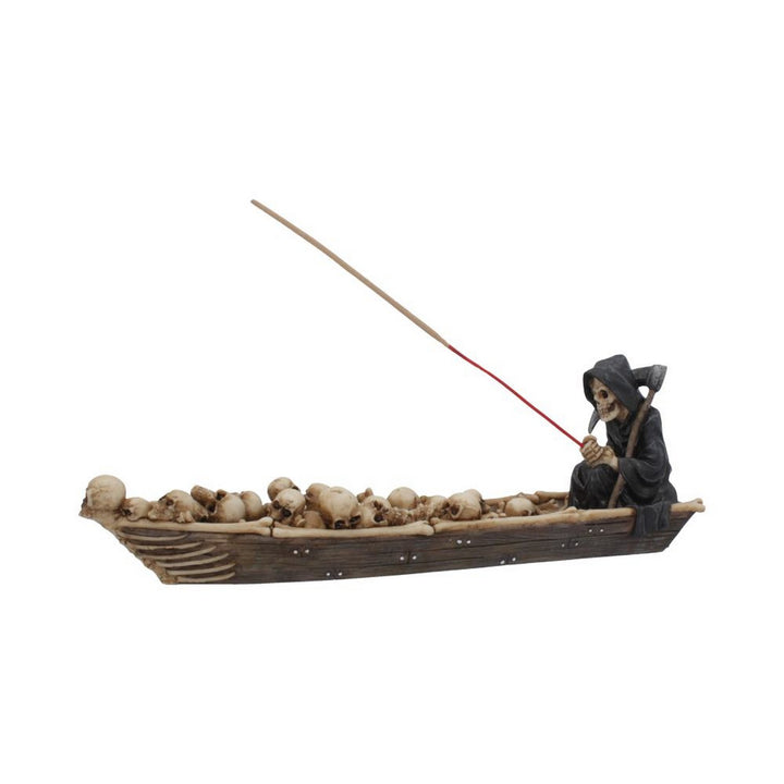 The Ferryman Grim Reaper River Styx Skeleton Incense Holder B4286M8
