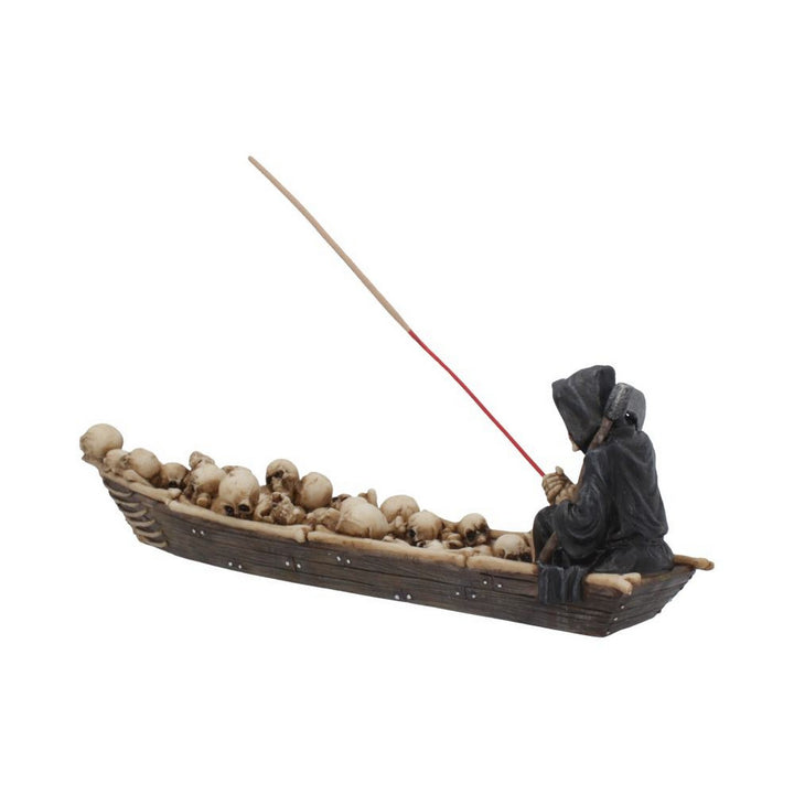 The Ferryman Grim Reaper River Styx Skeleton Incense Holder B4286M8
