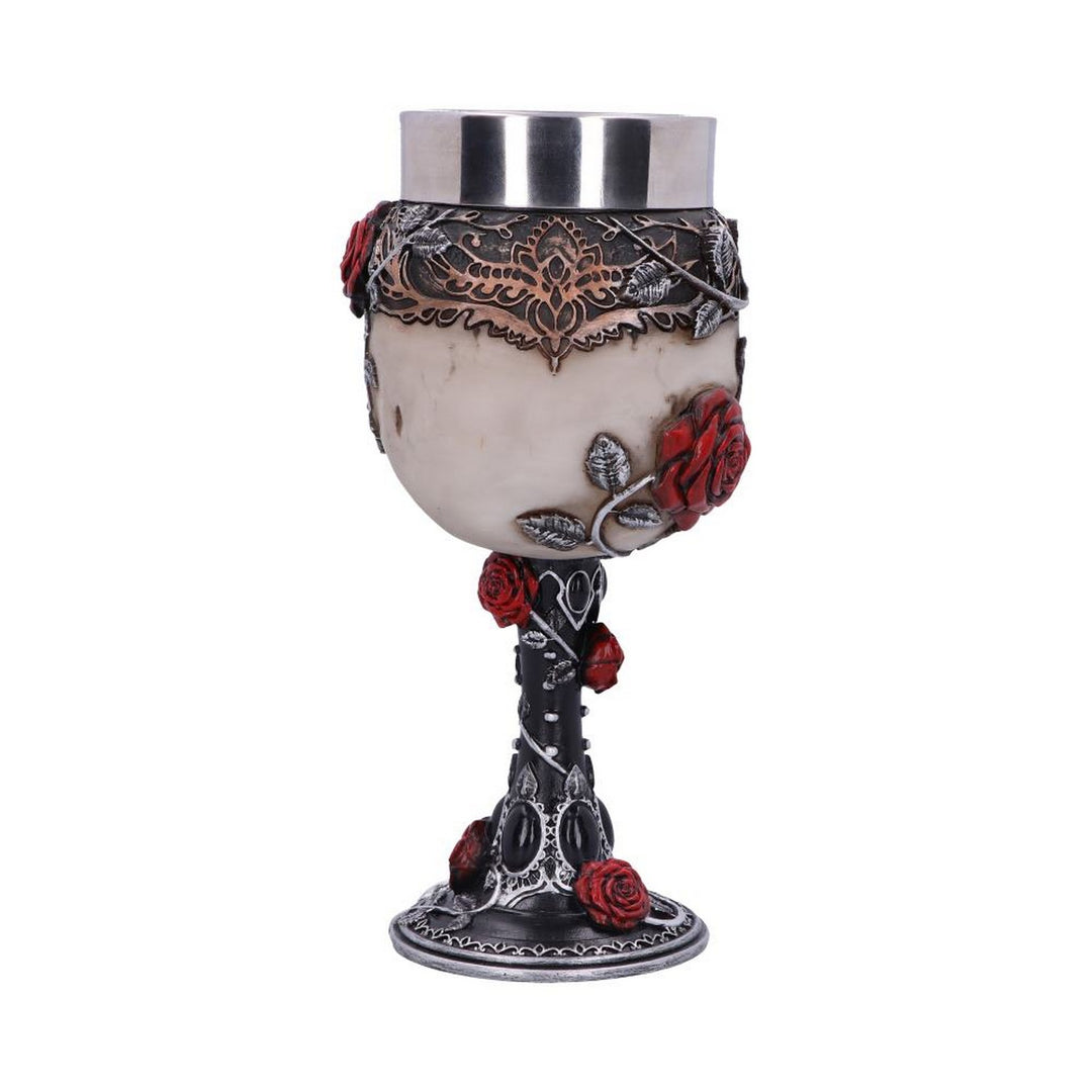 Gothic Roses Goblet Skull Horror Roses Wine Glass B4327M8