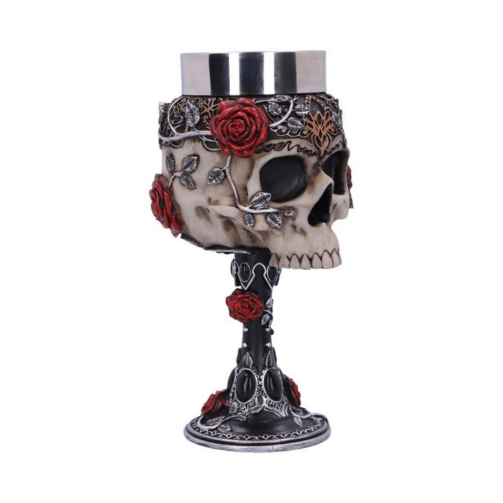 Gothic Roses Goblet Skull Horror Roses Wine Glass B4327M8