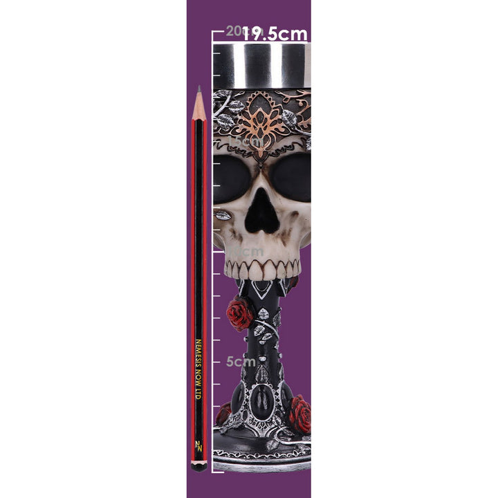 Gothic Roses Goblet Skull Horror Roses Wine Glass B4327M8
