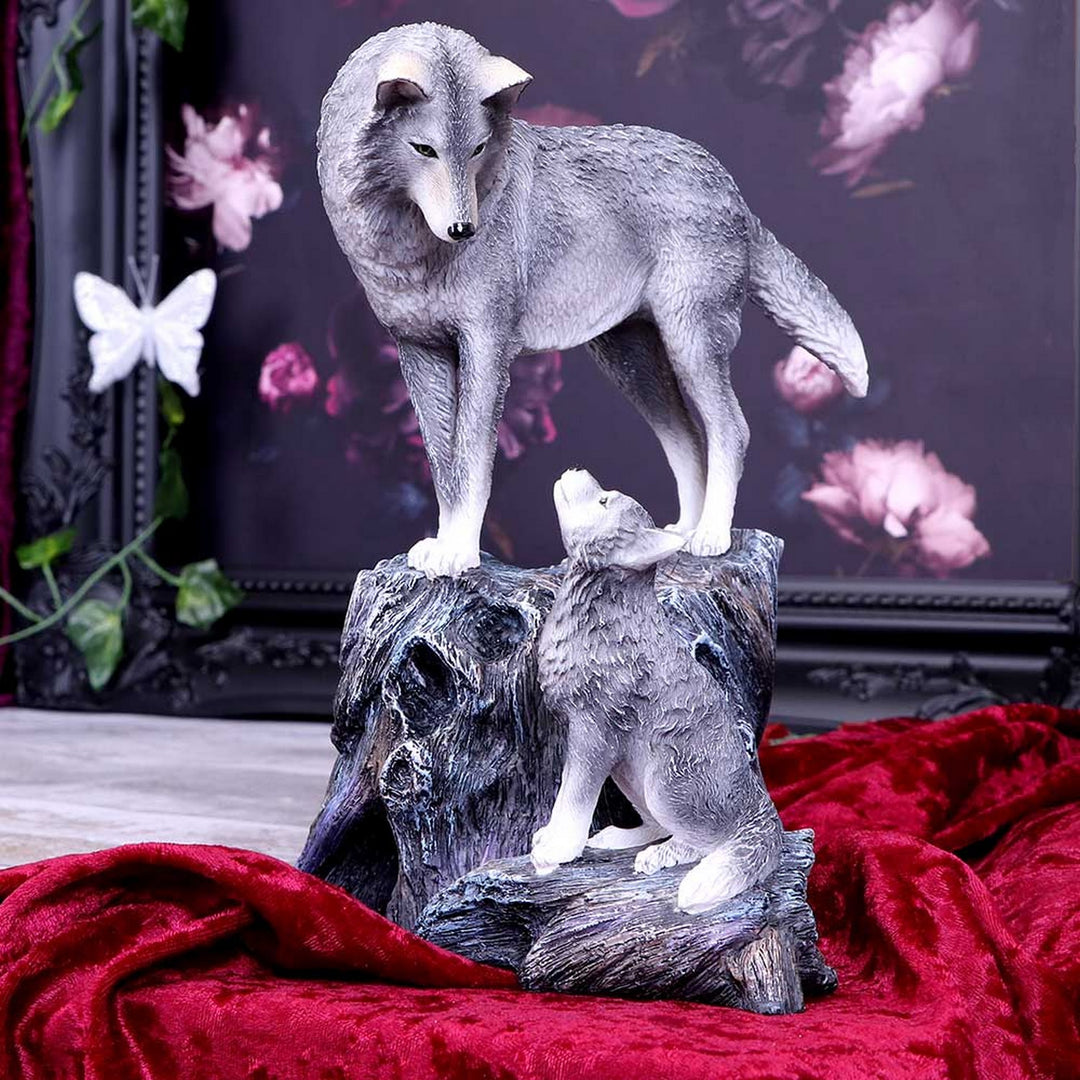Guidance Ornament Wolf and Pup Figurine by Lisa Parker B4334M8