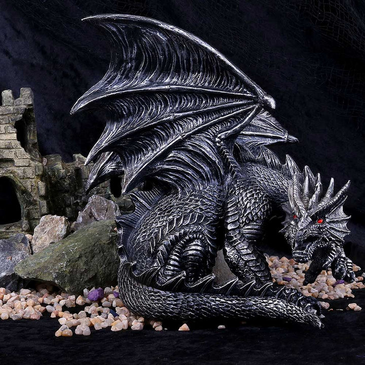 Nemesis Now Obsidian Dragon Figurine 25cm B4366M8