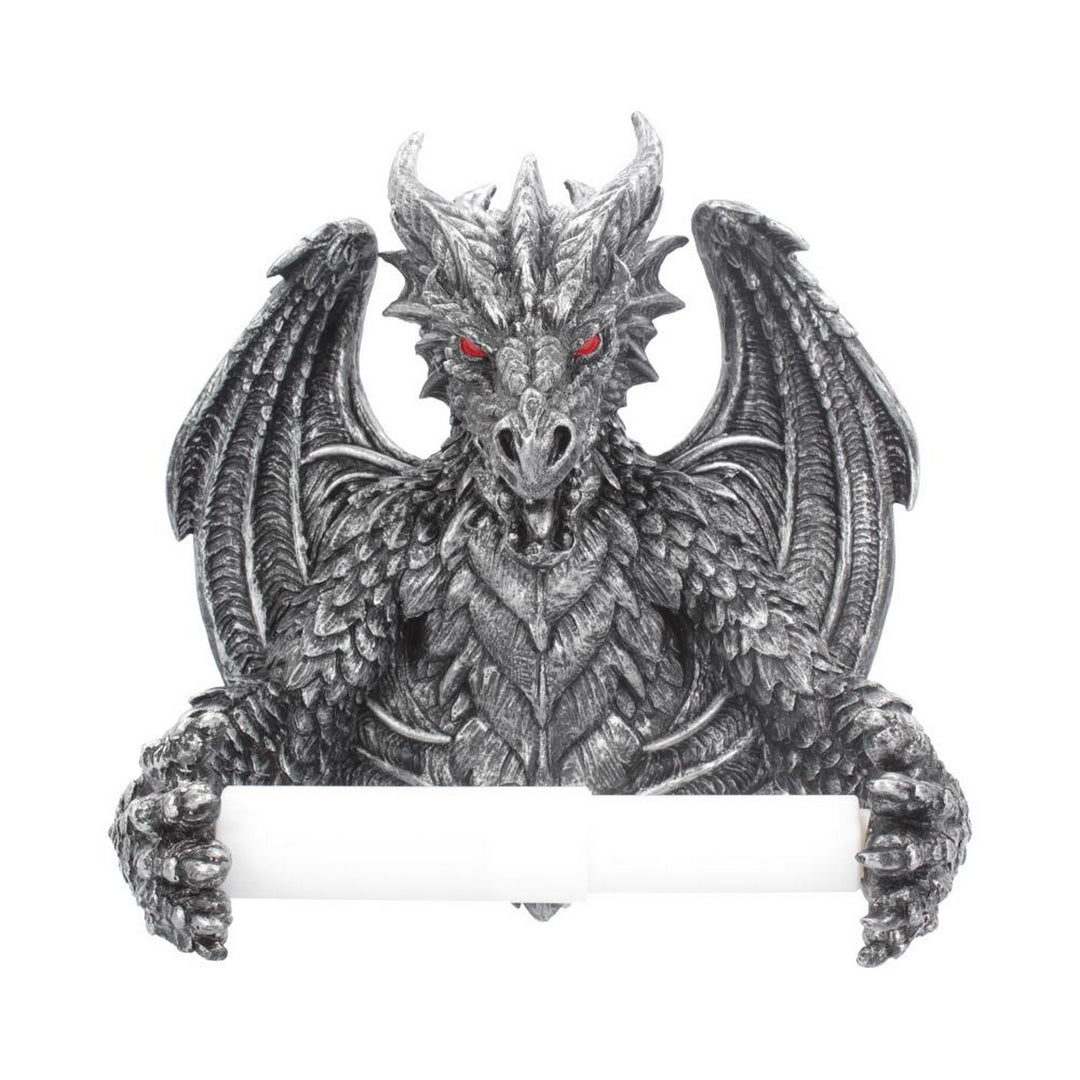 Obsidian Menacing Gothic Dragon Toilet Roll Holder B4431M8