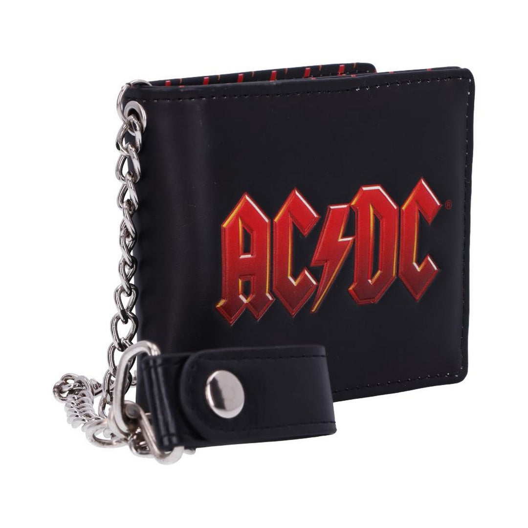 AC/DC Logo Leather Lightning Chained Wallet Purse B4439N9