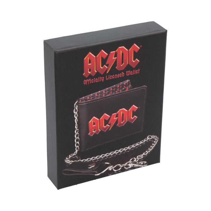 AC/DC Logo Leather Lightning Chained Wallet Purse B4439N9