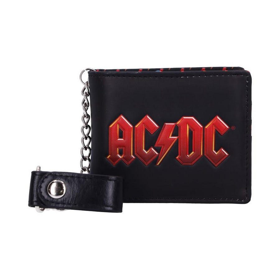 AC/DC Logo Leather Lightning Chained Wallet Purse B4439N9