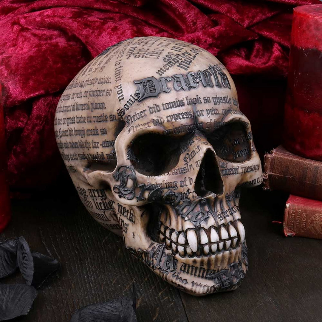 Dracula's Tale Vampire Novel Quote Skull B4478N9