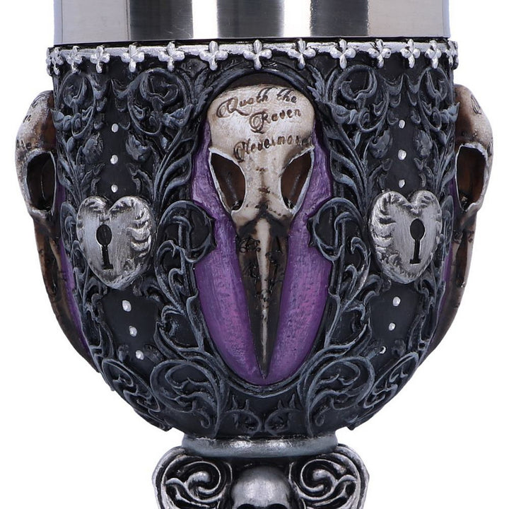 Edgar Allen Poe Nevermore Raven Goblet B4725P9