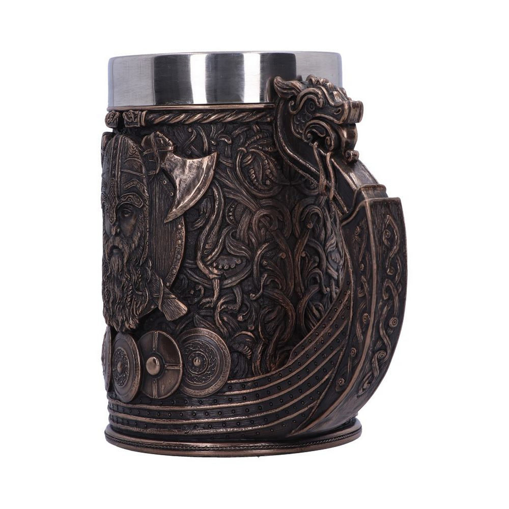 Bronze Drakkar Dragon Boat Viking Tankard B4810P9