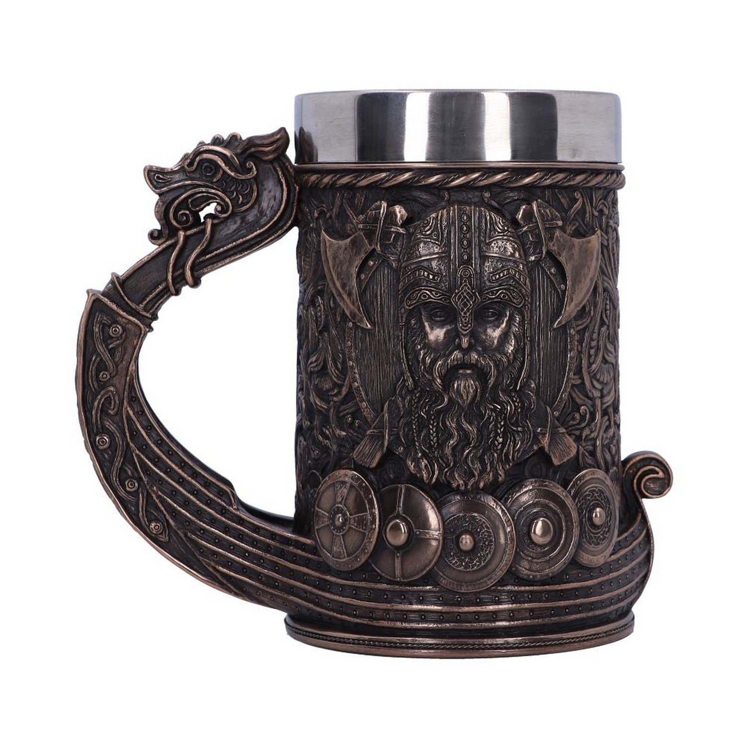 Bronze Drakkar Dragon Boat Viking Tankard B4810P9