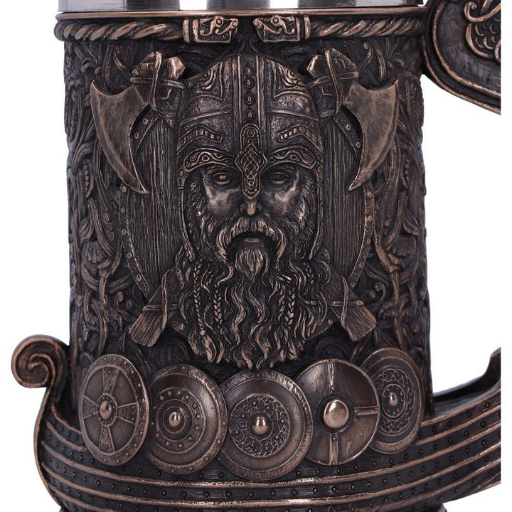 Bronze Drakkar Dragon Boat Viking Tankard B4810P9