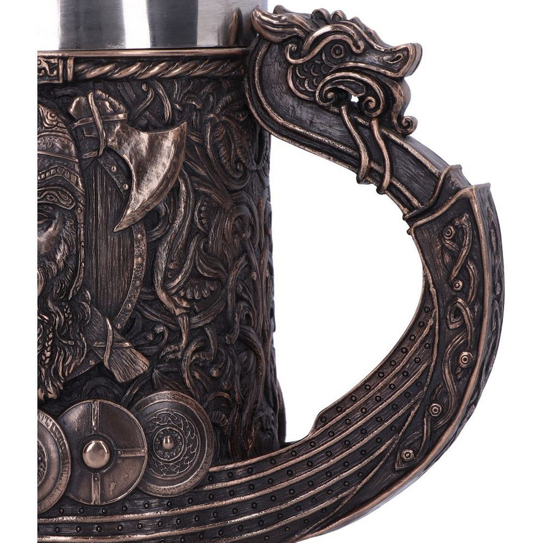 Bronze Drakkar Dragon Boat Viking Tankard B4810P9