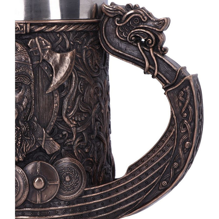 Bronze Drakkar Dragon Boat Viking Tankard B4810P9