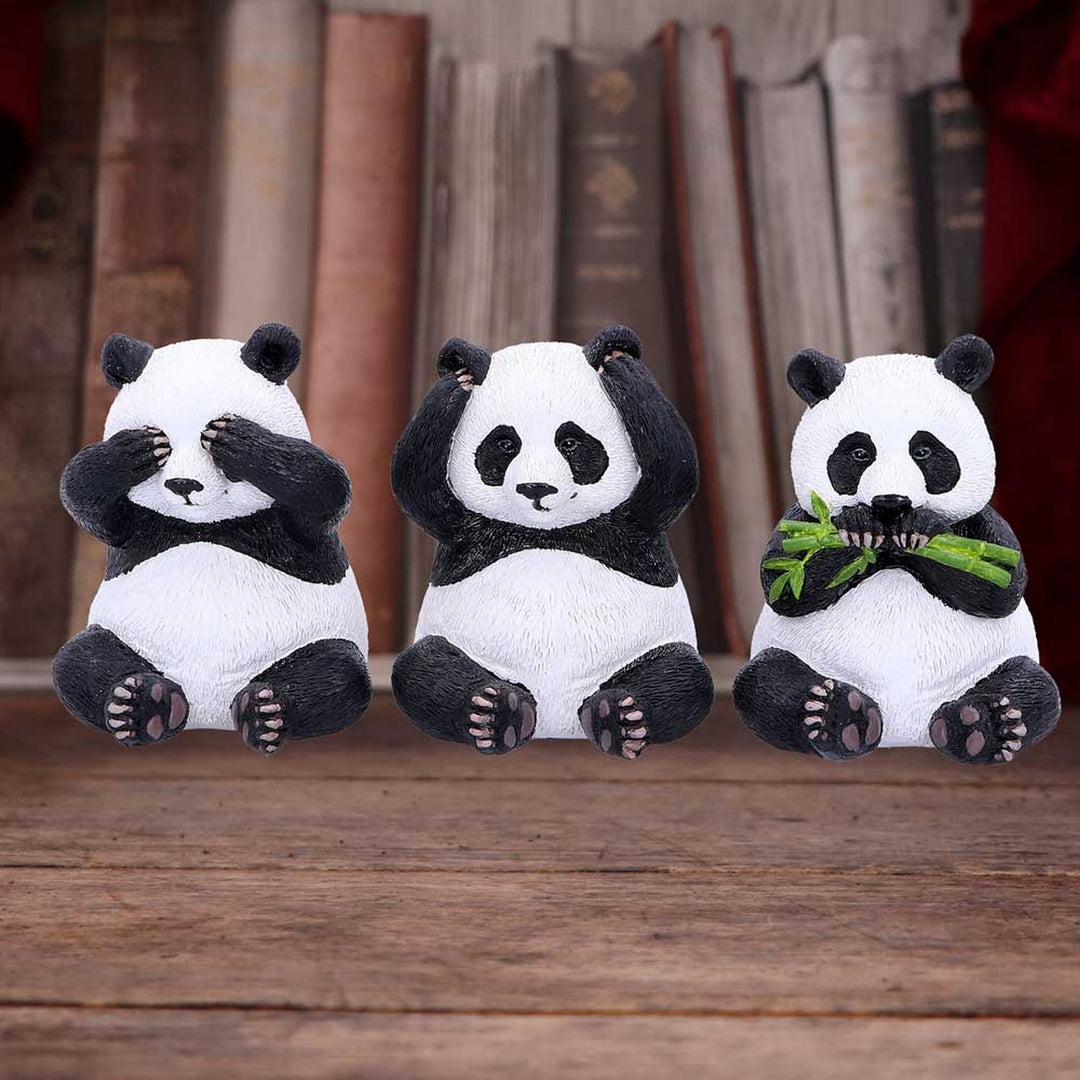 Three Wise Pandas Bear Ornaments B4859P9