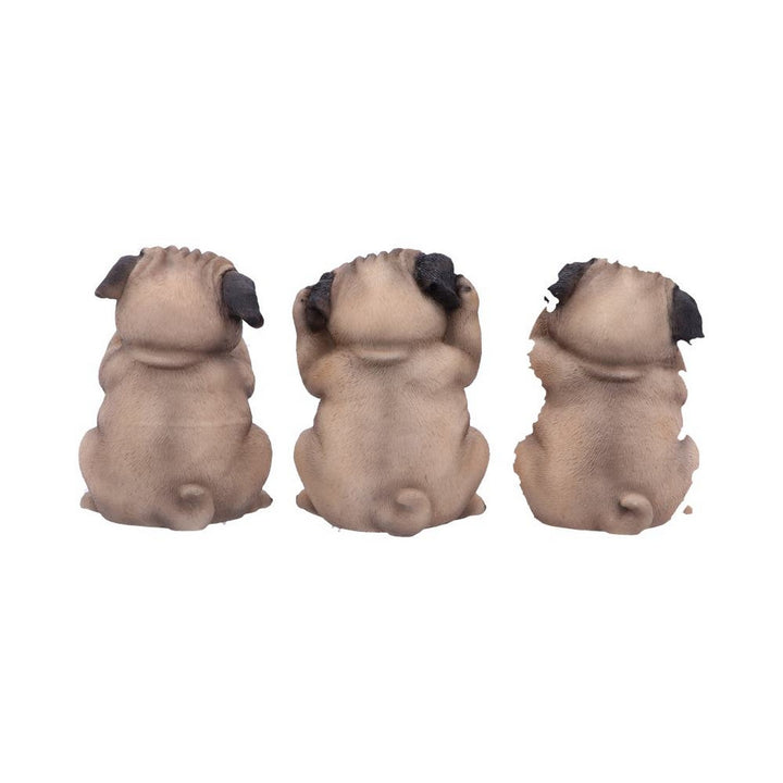 Three Wise Pugs Dog Ornaments B4884P9