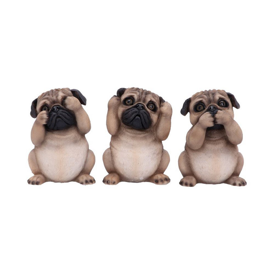 Three Wise Pugs Dog Ornaments B4884P9