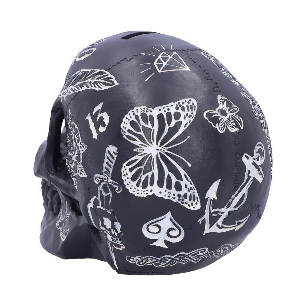 Black and White Traditional, Tribal Tattoo Fund Skull B5109R0