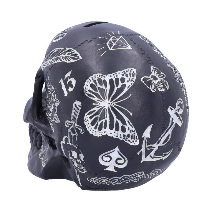 Black and White Traditional, Tribal Tattoo Fund Skull B5109R0