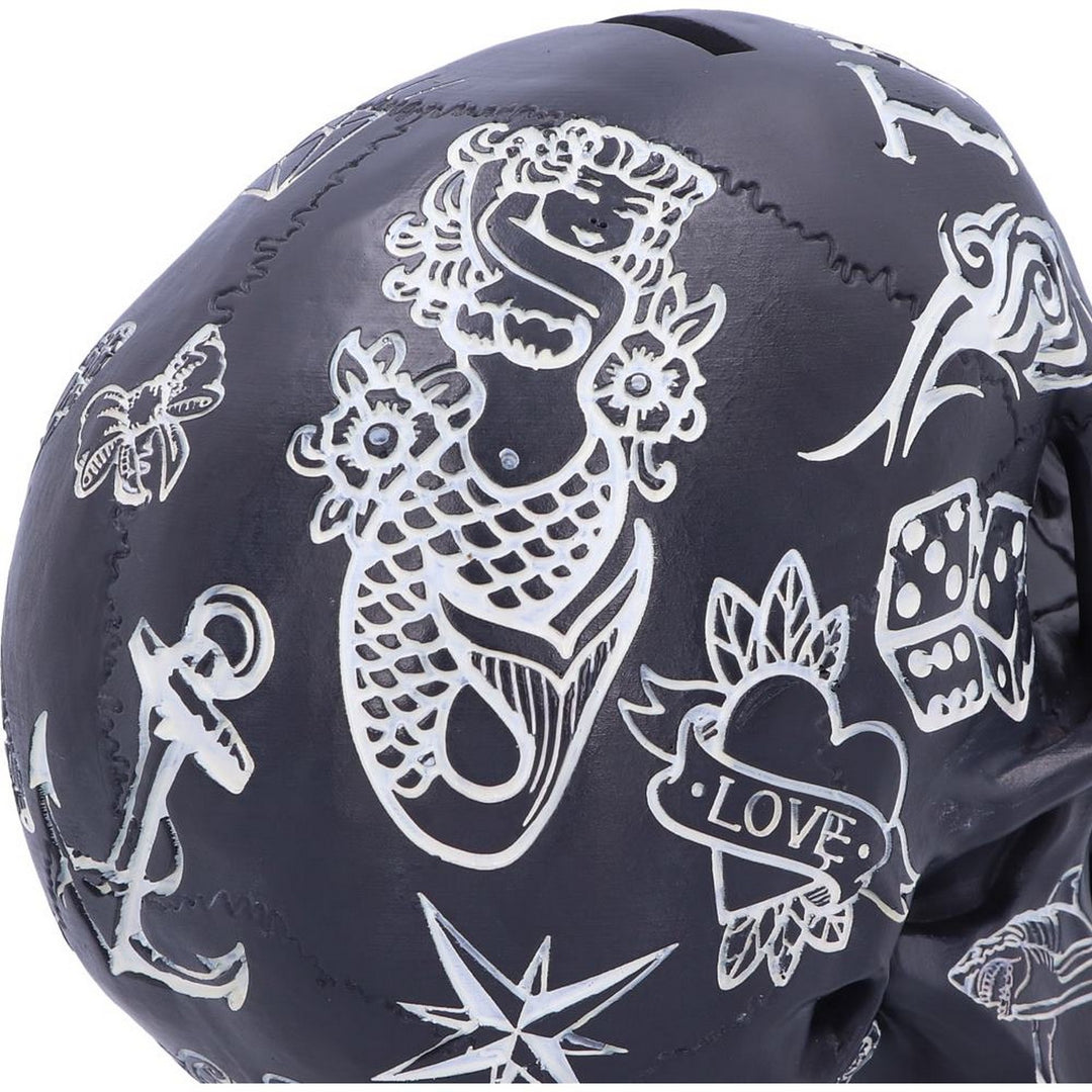 Black and White Traditional, Tribal Tattoo Fund Skull B5109R0