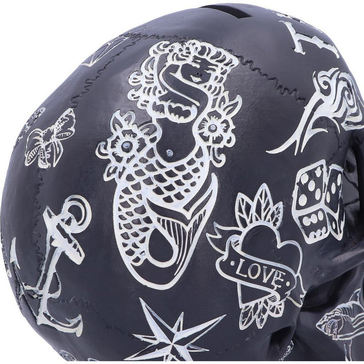 Black and White Traditional, Tribal Tattoo Fund Skull B5109R0