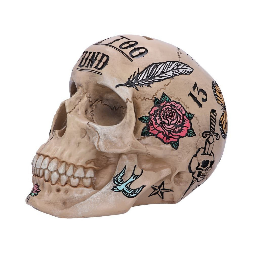 Natural Bone Coloured Traditional, Tribal Tattoo Fund Skull B5110R0