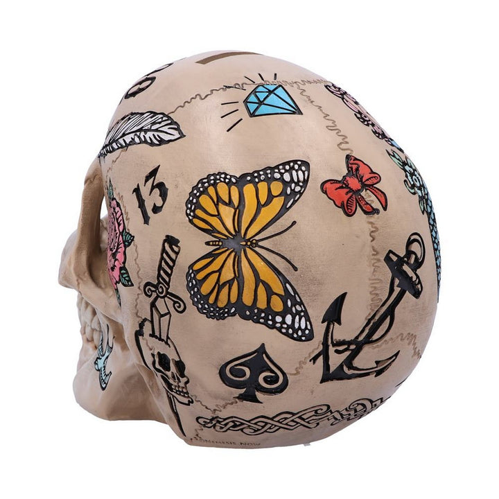 Natural Bone Coloured Traditional, Tribal Tattoo Fund Skull B5110R0
