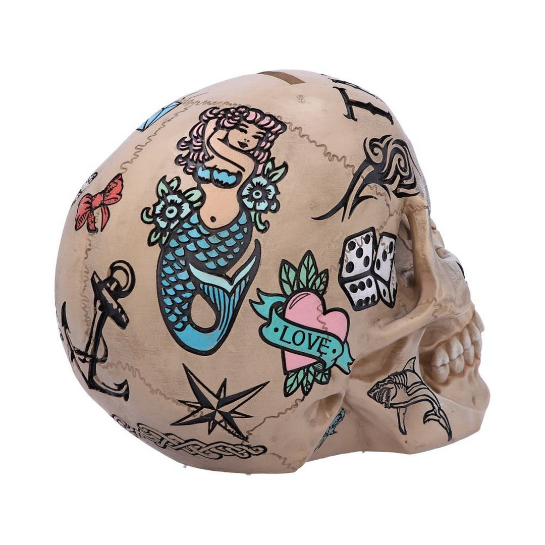 Natural Bone Coloured Traditional, Tribal Tattoo Fund Skull B5110R0