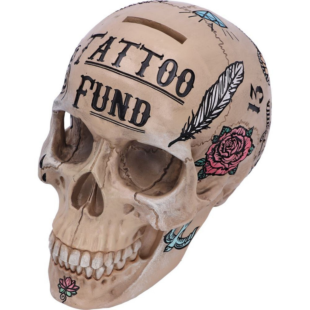 Natural Bone Coloured Traditional, Tribal Tattoo Fund Skull B5110R0