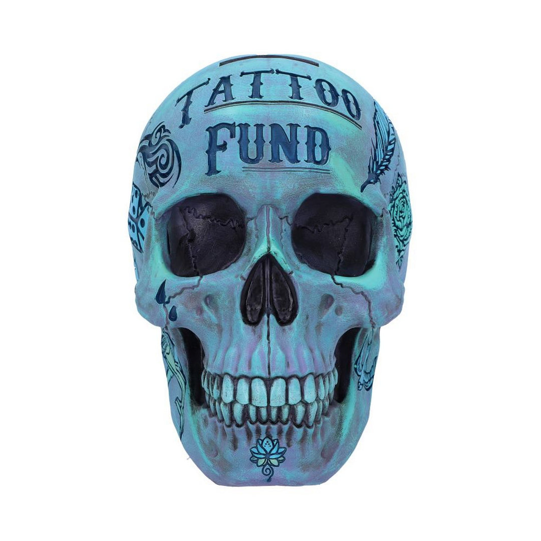 Aqua Blue Traditional, Tribal Tattoo Fund Skull B5111R0