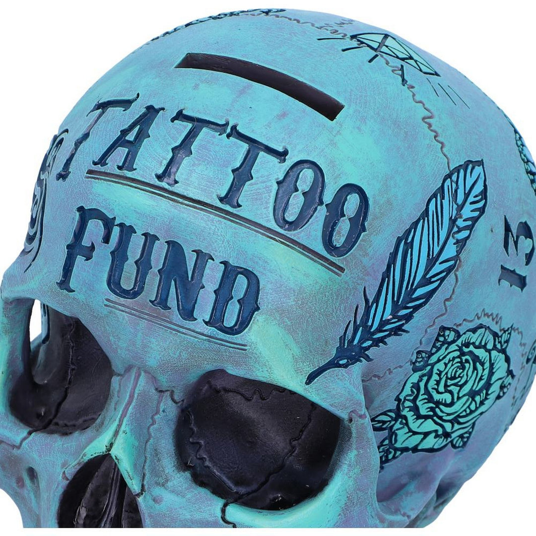 Aqua Blue Traditional, Tribal Tattoo Fund Skull B5111R0