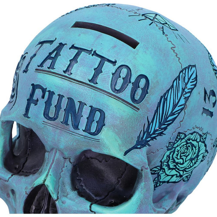 Aqua Blue Traditional, Tribal Tattoo Fund Skull B5111R0