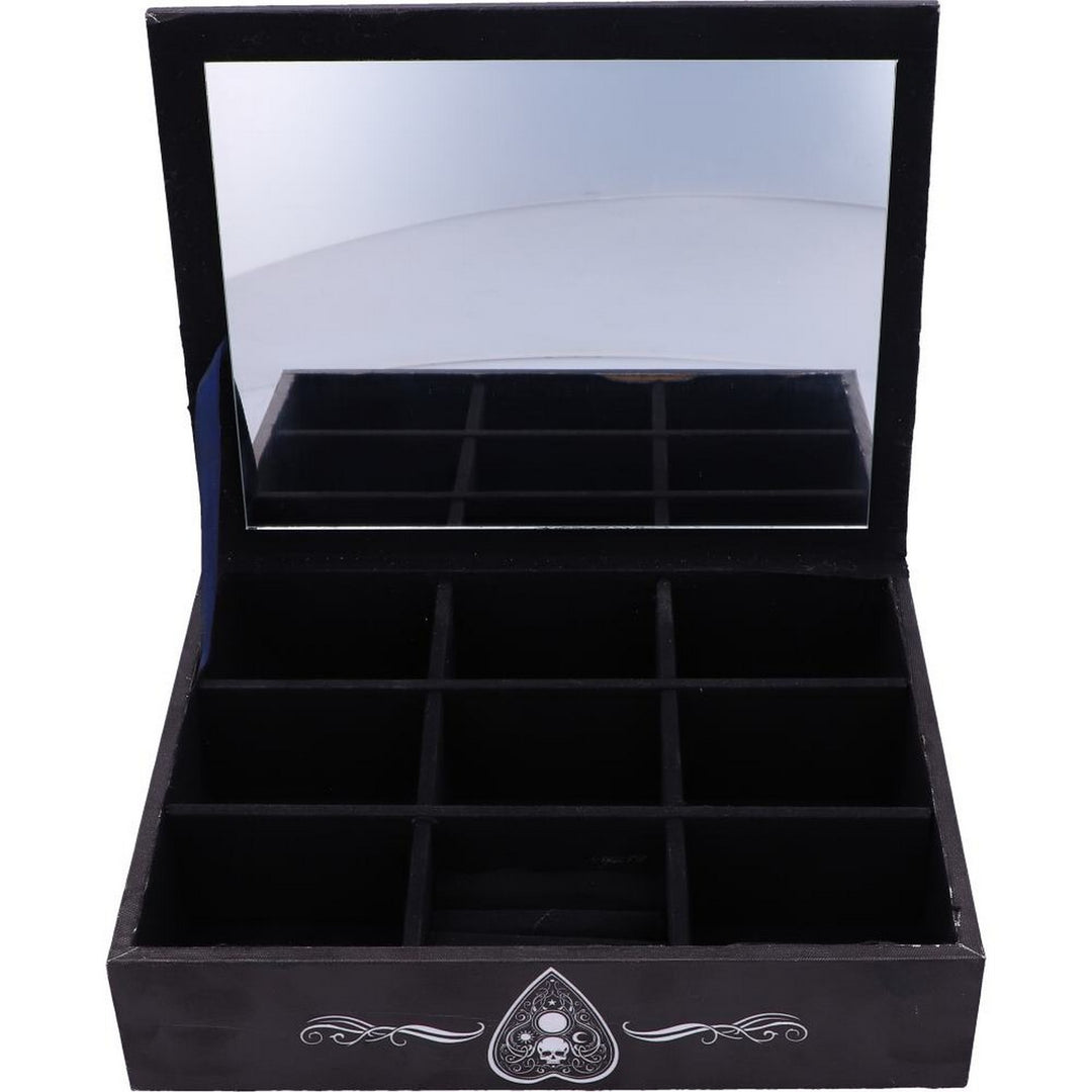 Black and White Spirit Board and Planchette Jewellery Storage Box with Mirror B5112R0