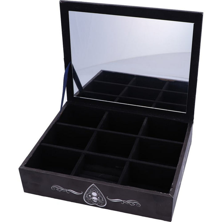 Black and White Spirit Board and Planchette Jewellery Storage Box with Mirror B5112R0