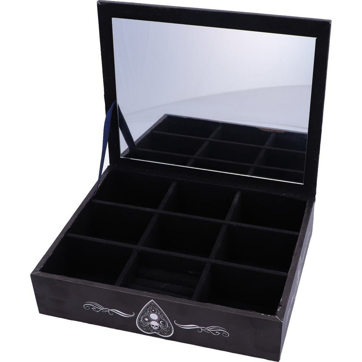 Black and White Spirit Board and Planchette Jewellery Storage Box with Mirror B5112R0