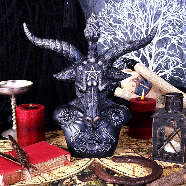 Celestial Black and Silver Baphomet Bust B5114R0