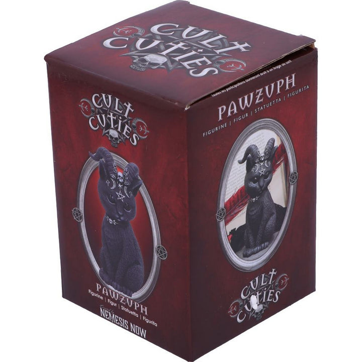 Pawzuph Horned Occult Cat Figurine B5148R0