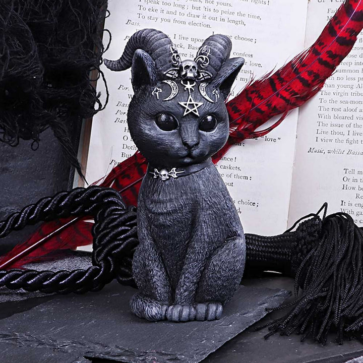 Pawzuph Horned Occult Cat Figurine B5148R0