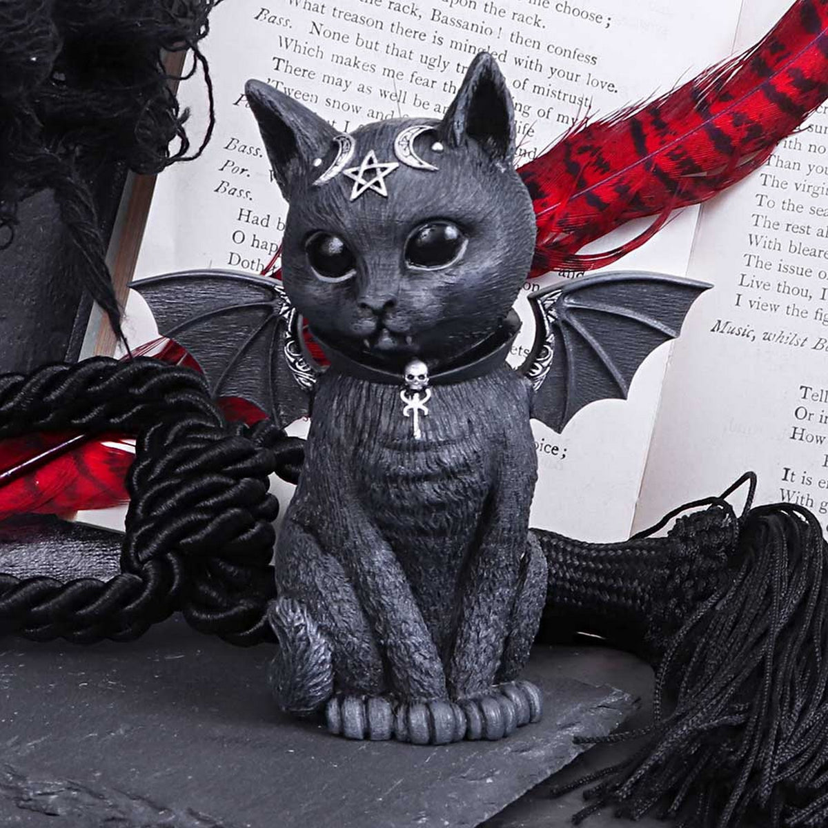 Malpuss Winged Occult Cat Figurine B5149R0