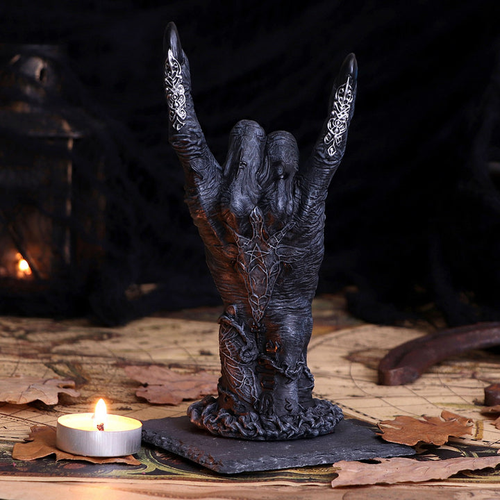 Baphomet's Horns Horror Hand Figurine B5159R0