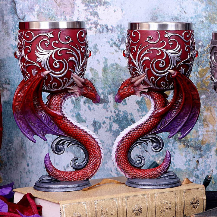 Dragons Devotion Twin Dragon Heart Set of Two Goblets B5190R0