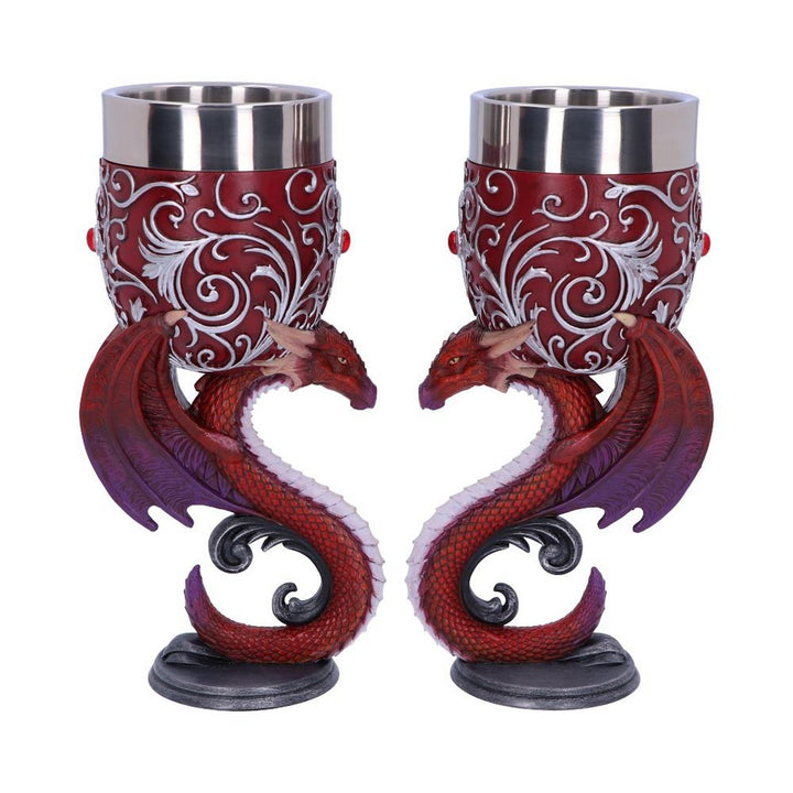 Dragons Devotion Twin Dragon Heart Set of Two Goblets B5190R0