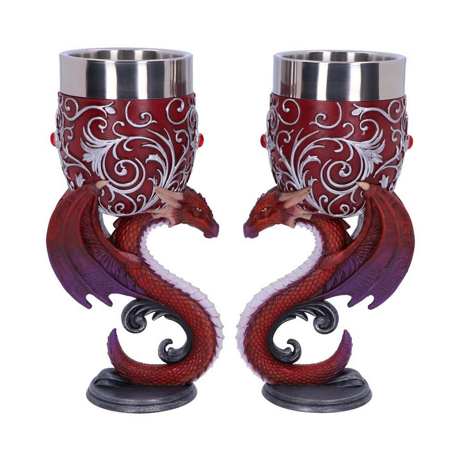 Dragons Devotion Twin Dragon Heart Set of Two Goblets B5190R0
