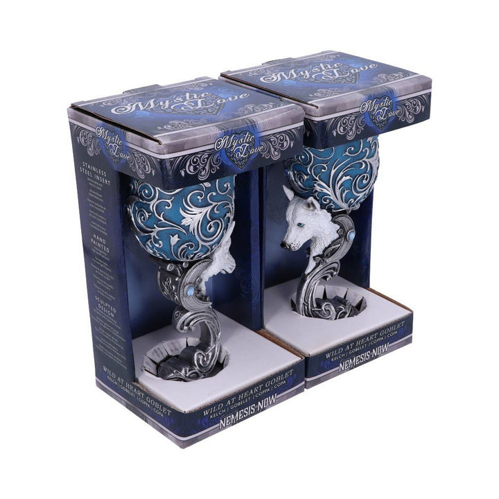 Wild at Heart Twin Wolf Heart Set of Two Goblets B5192R0